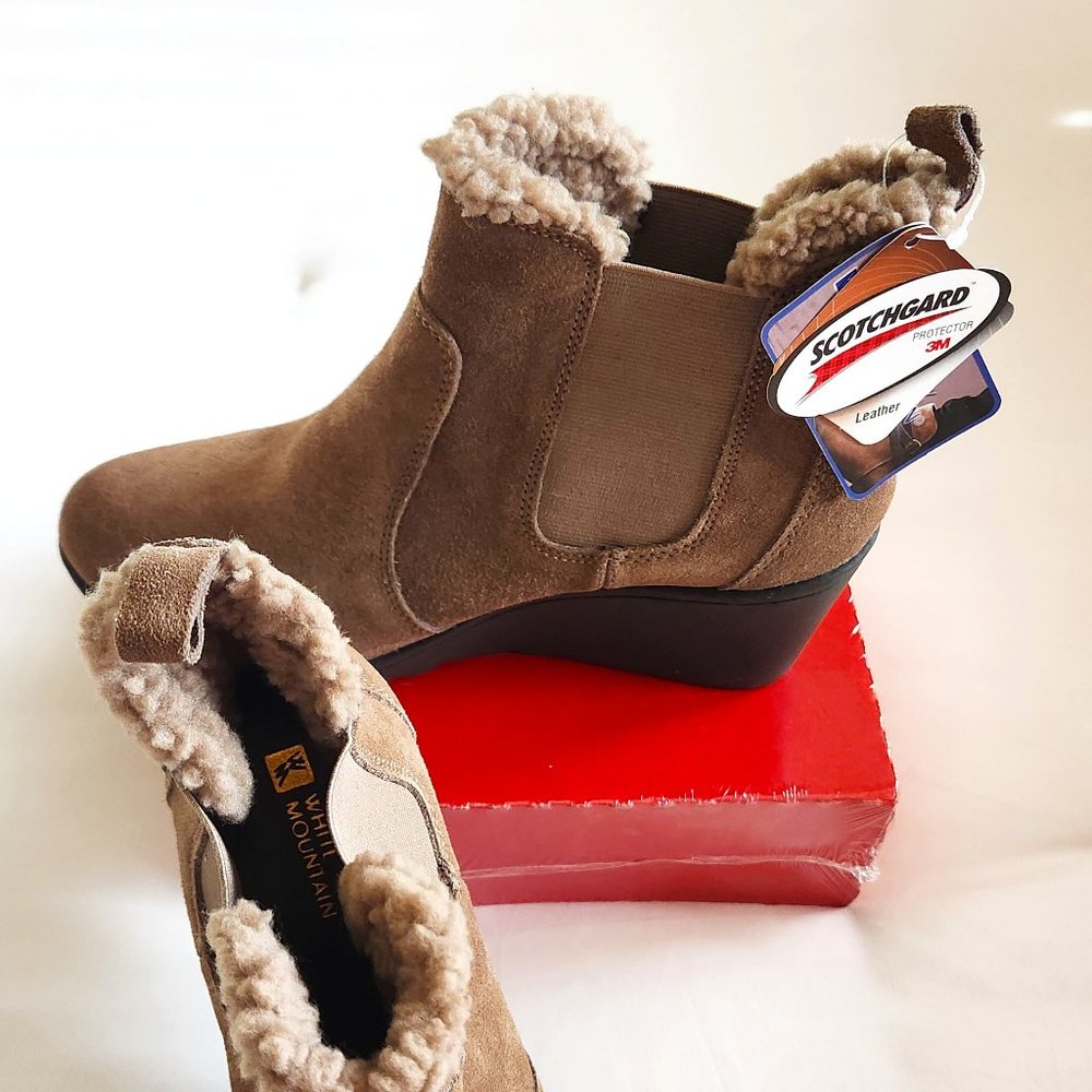 Weather Smart Easy Care White Mountain Brown Suede Boots. Size 9. NWT - Picture 2 of 16